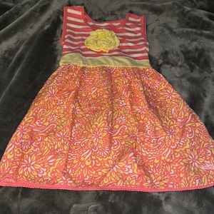 Ruffle butts striped and floral dress size 8